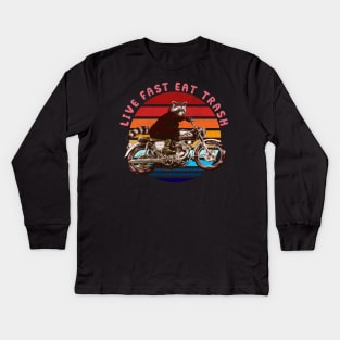 Live Fast Eat Trash Kids Long Sleeve T-Shirt